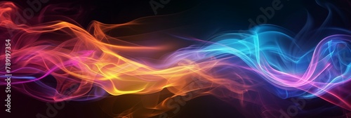 Colorful vibrant energy waves image banner - colourful abstract smoke bright high tech abstract background