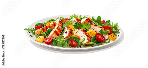 Salad with chicken and cheese. vector simple illustration © Влада Яковенко