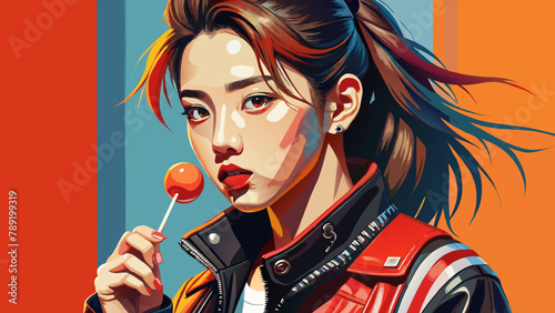 girl with a  lollipop