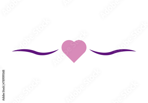 Corazón rosa con trazados curvos a cada lado.