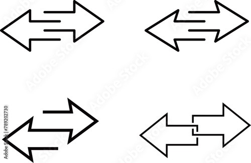 2つの反対方向の矢印アイコン　セット