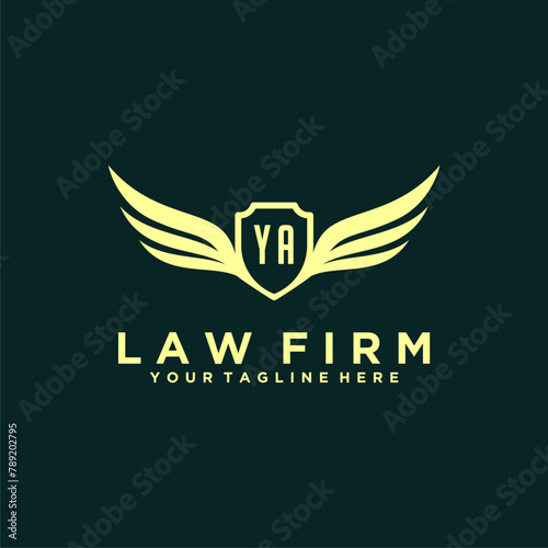 YA initials design modern legal attorney law firm lawyer advocate consultancy business logo vector