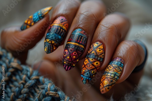 Exquisite Hand with Artistic Nail Design: Illustrating Regional Nail Art Trends
