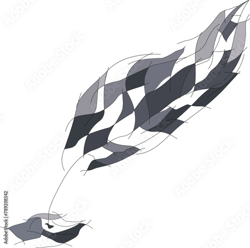 abstracted random line shapes leaf dark