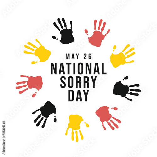 National Sorry Day design template. hand silhouette vector design. vector eps 10. flat design. photo