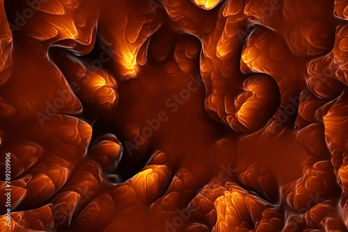 Abstract dark orange black organic pattern illustration background.