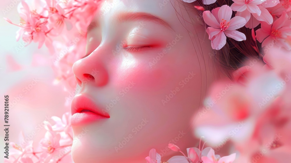 Woman with Cherry Blossoms