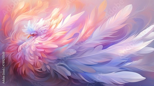 Abstract Pastel Feather Design