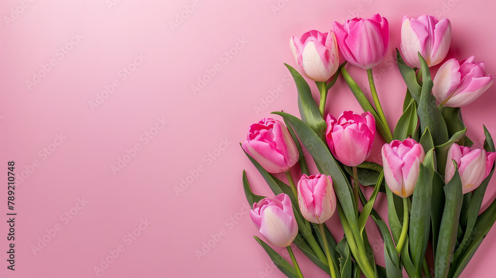 Copy-space Colorful tulips on a white background, showcasing vibrant petals in various shades, creating a visually striking floral arrangement. Copy space concept , Ai generated Copy-space Colorful tulips on a white background, showcasing vibrant petals in various shades, creating a visually striking floral arrangement. Copy space concept , Ai generated