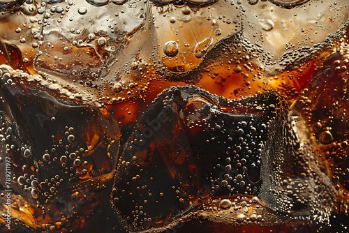 Close up of a cola with ice .