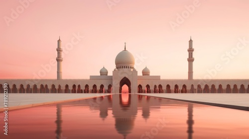 White Mosque at Sunset