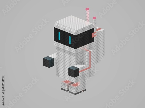 3D render of space ninja trooper with seamless background