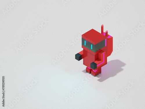 3D render of space ninja trooper with seamless background