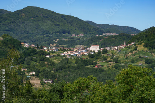 Summer landscape along the road from Castelnuovo Garfagnana to San Romano, Tuscany