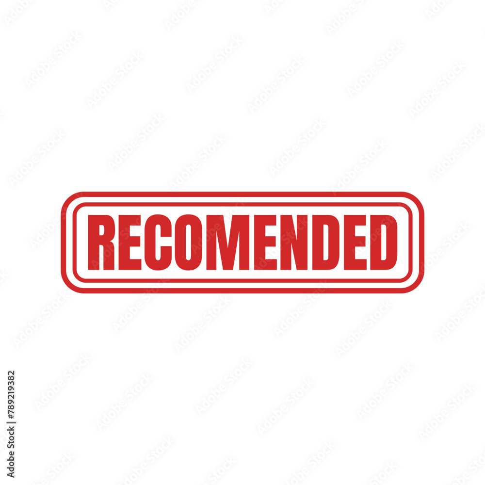 Recommended sticker label. Recommendation tag. Vector illustration.