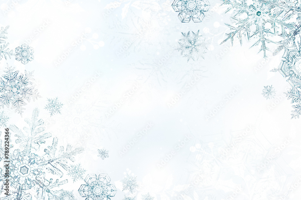 Snowflake Christmas icy frame png