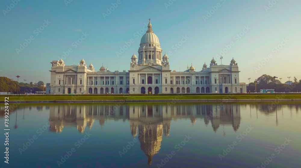 Fototapeta premium Discover The Landmark Memorial, A White Marble Building 