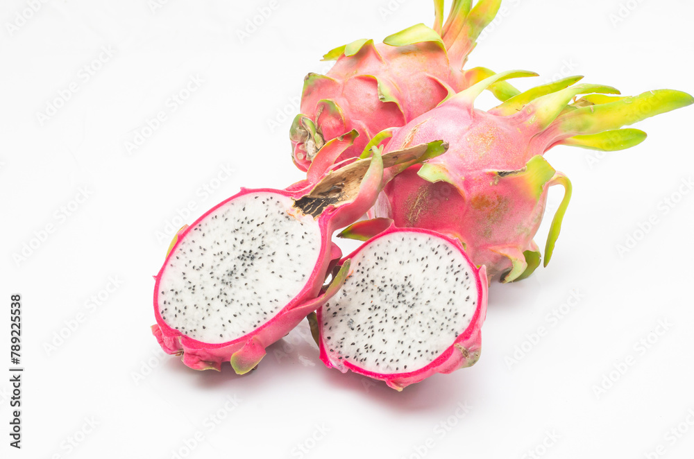 dragon fruit on white background dragon fruit on white background