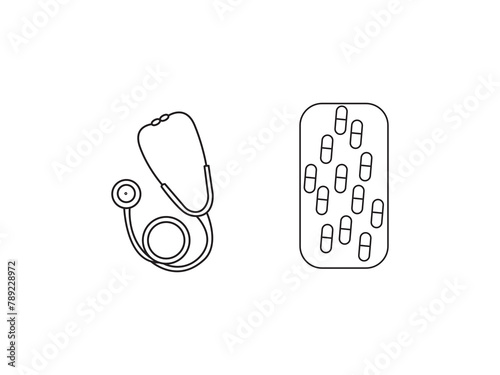  Medical instrument  vector set.