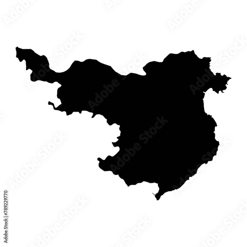 Map of the Province of a Girona, administrative division of Spain. Vector illustration. photo