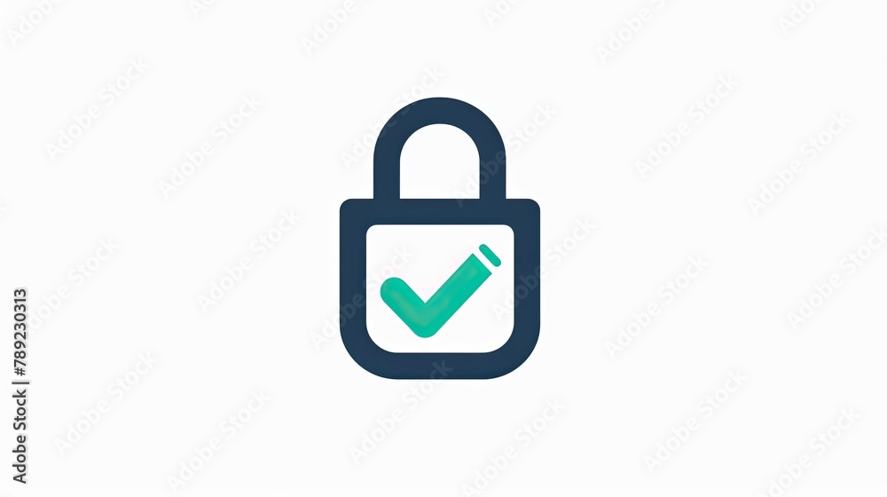 Secure Lock with Checkmark Icon - Symbolizing Digital Security and Encryption Secure Lock with Checkmark Icon - Symbolizing Digital Security and Encryption