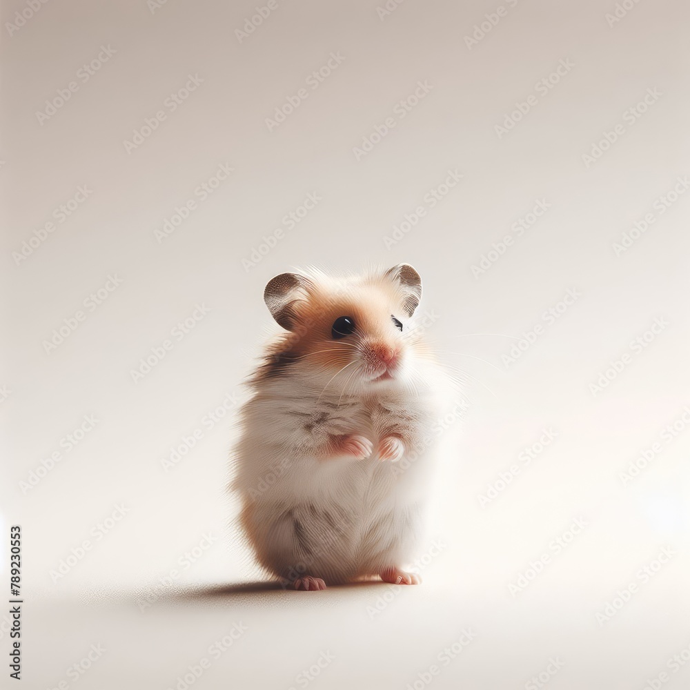 Standing hamster isolated on a white background