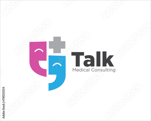 talk and health care logo designs for medical consult