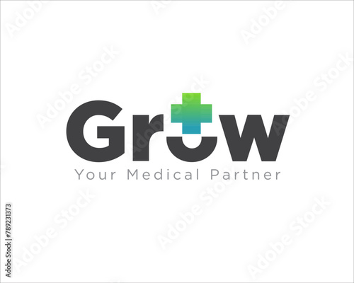 grow health logo designs for clinic and hospital logo