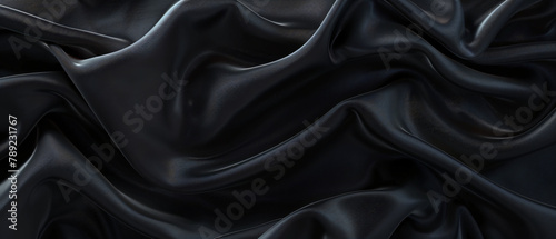 Black luxury fabric background with copy space copy space