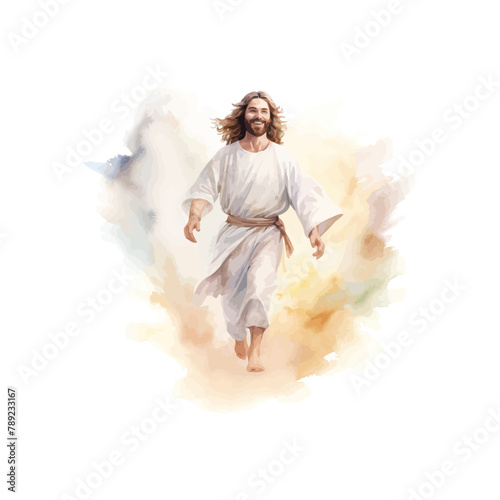 Jesus watercolor style. Vector illustration design.