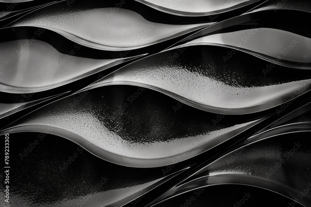 Monochromatic photo capturing a minimalist and repetitive wave pattern with varying textures