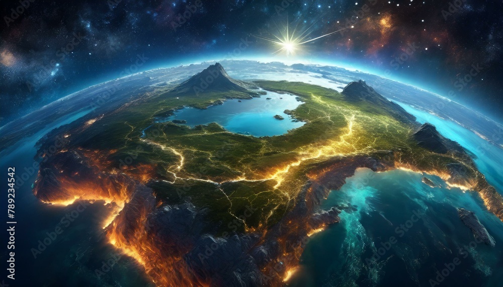 Fototapeta premium The earth at night as seen from space