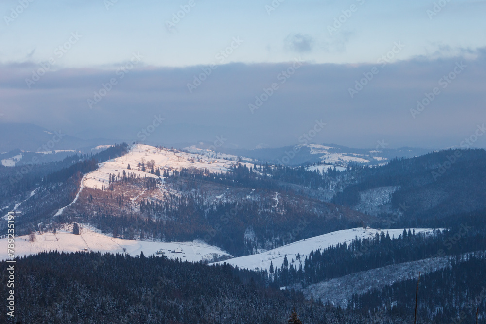 Evening in the mountains. Carpathians