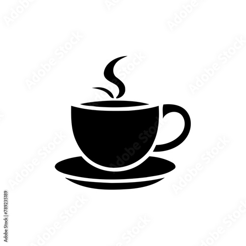 Classic Hot Coffee Cup Silhouette. Vector illustration design.