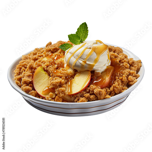 Tasty Apple Crisp Baked Isolated On  Transparent Background  photo