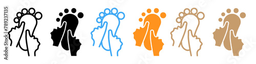 Therapeutic Reflexology Foot Care Icon for Massage and Wellness