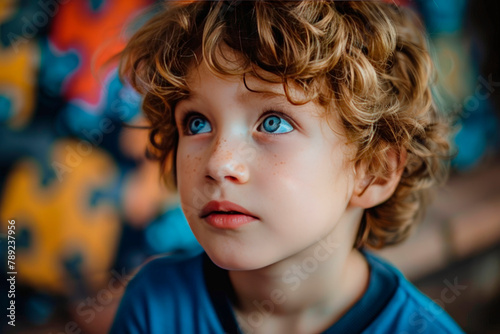 A child with autism spectrum disorders (ASD) such as Asperger's, Rhett and Heller. photo