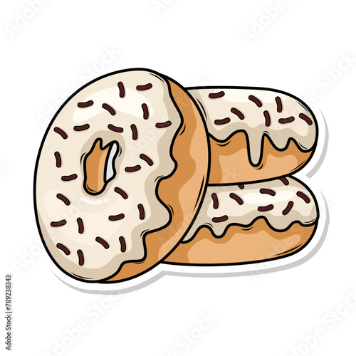 Delicious donut vector hand draw illustration

