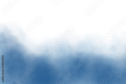 Fog or smoke, blue smog clouds on floor, isolated transparent special effect. Vector illustration, morning fog over land or water surface, magic haze. dark blue vapor effect
