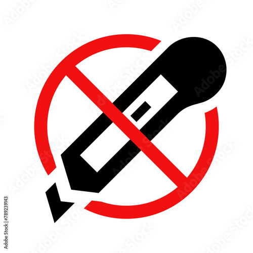 Prohibitoion stationery knife vector icon for design project, app, pack