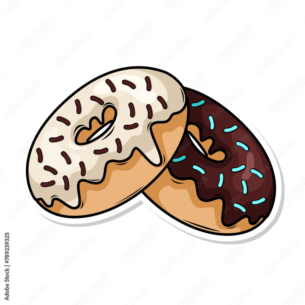 Delicious donut vector hand draw illustration
Delicious donut vector hand draw illustration