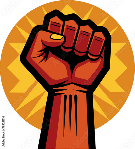 raised fist, resistance, vector illustration photo