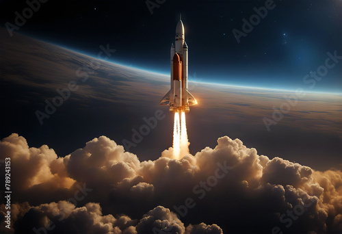 sky mission image starts this furnished Rocket takes NASA night conceptElements Spaceship space three-dimensional illustration fly smoke enterprise astronomy star planet start universe earth