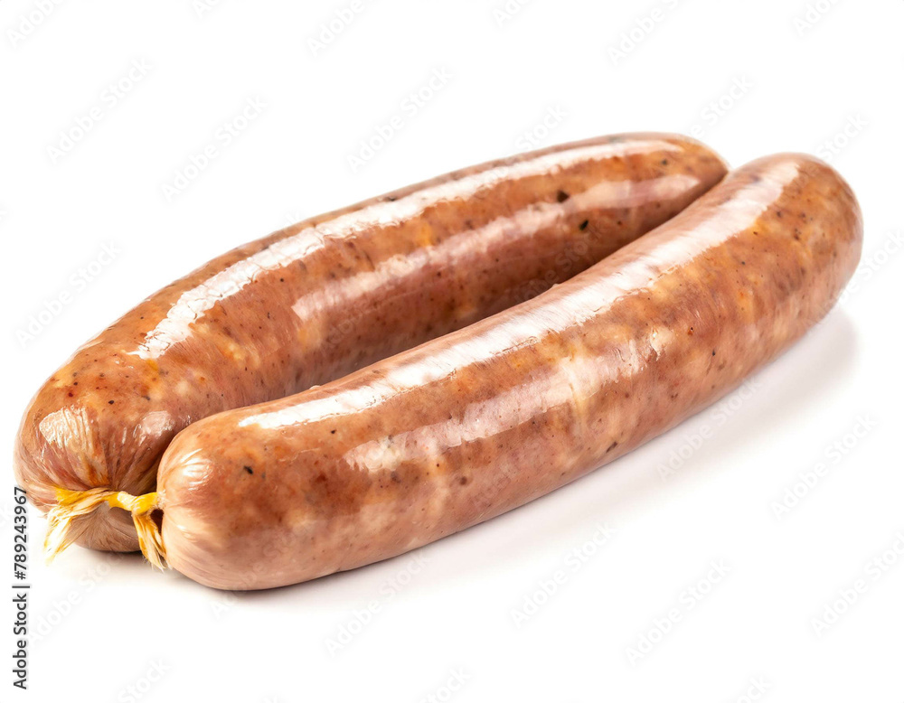 Rohe Bratwurst isoliert auf weißen Hintergrund, Freisteller Rohe Bratwurst isoliert auf weißen Hintergrund, Freisteller