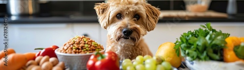 Therapy dogs in a clinical setting combined with the comforting presence of foods known for enhancing gut health photo