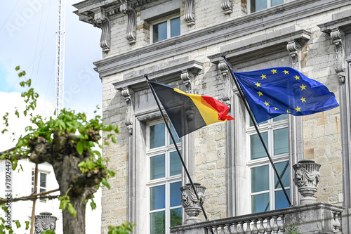 Belgique Bruxelles drapeau belge Europe CEE EEC Capitale europeenne union