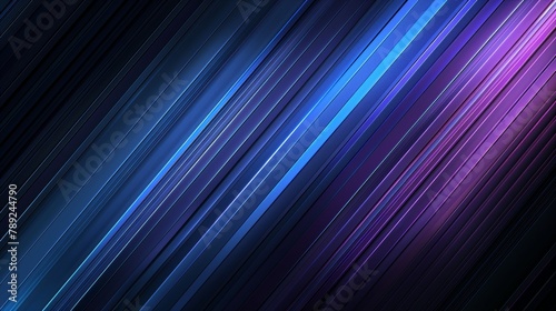 Abstract purple and blue gradient diagonal stripes design on blurred line texture background