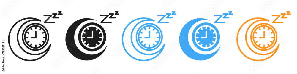 Sleep routine icon with a nighttime motif for depicting a restful evening Sleep routine icon with a nighttime motif for depicting a restful evening