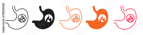 Digestive discomfort icon illustrating the common issue of acid heartburn