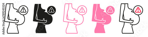 Symbol for maternal discomfort during pregnancy illustrating common ailments